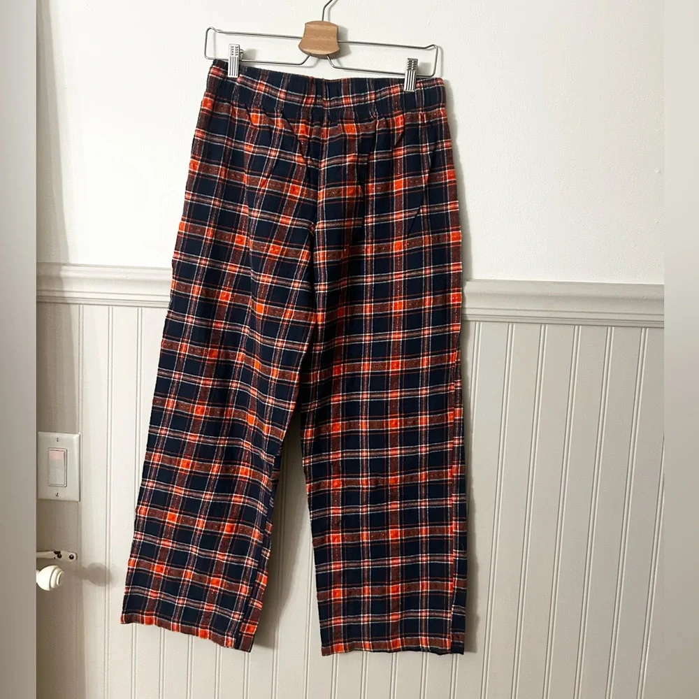 NFL Team Apparel Medium Chicago Bears Football  Orange Blue Plaid Lounge Pants